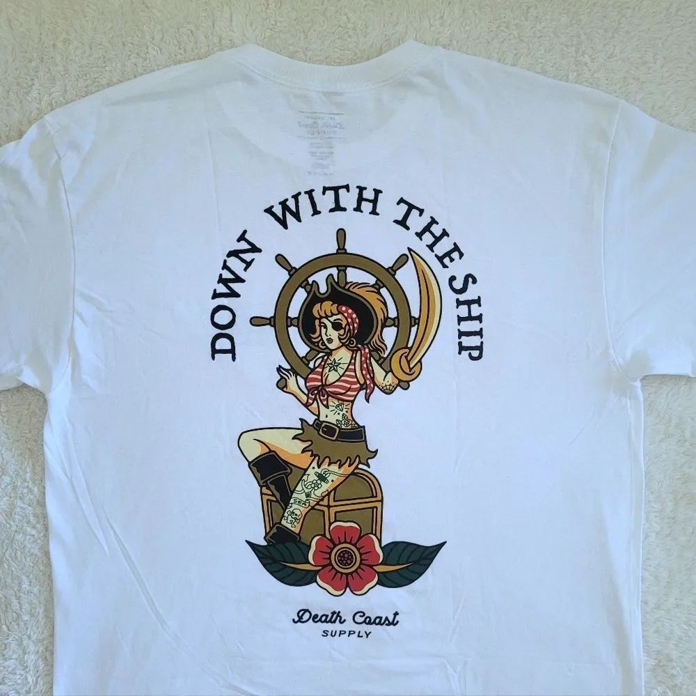 Death☠️ Coast Supply "Down⬇️ With This Ship🚢" Graphic Tee👕 - NWOT - Picture 12 of 12
